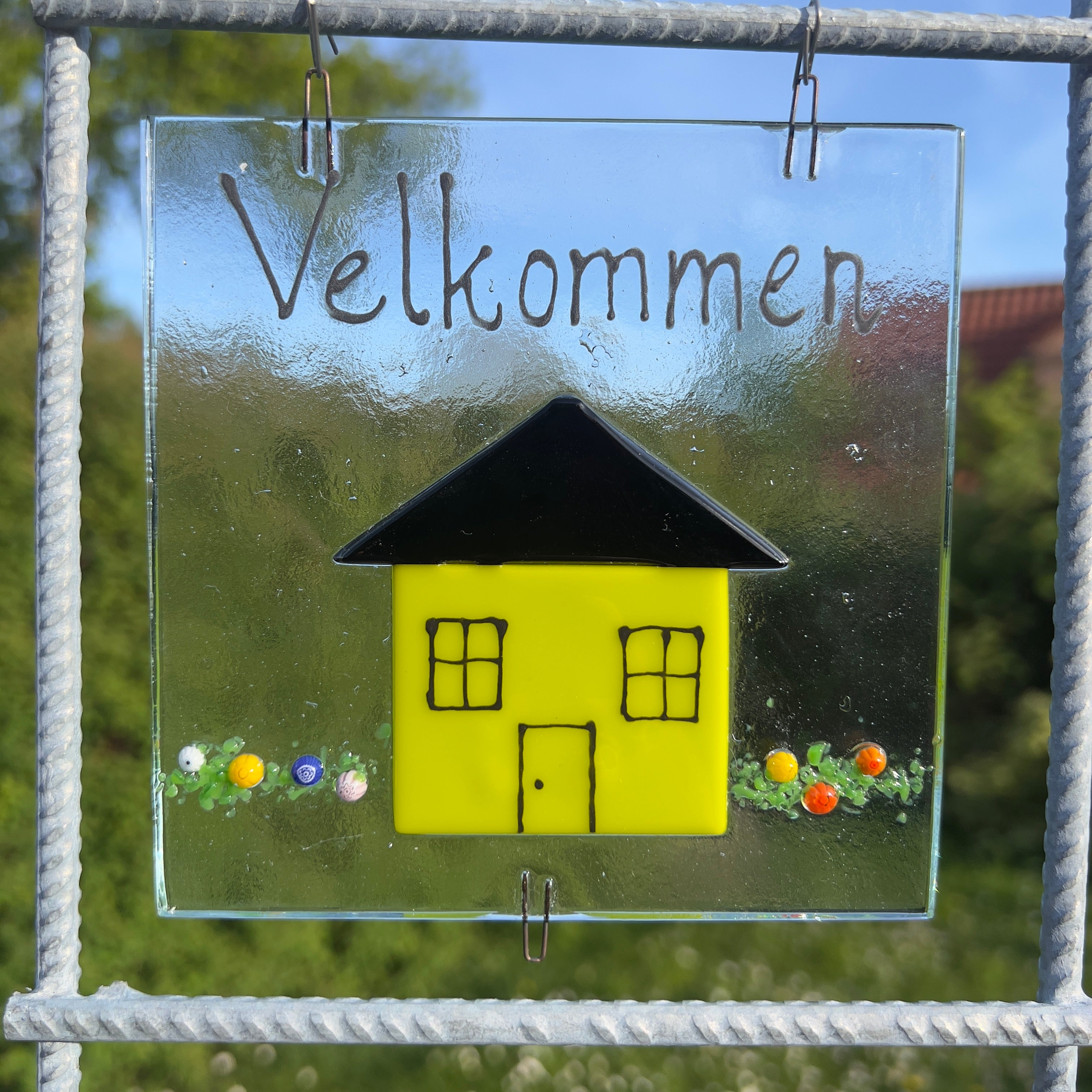 Velkommen Hjem Glasskilt